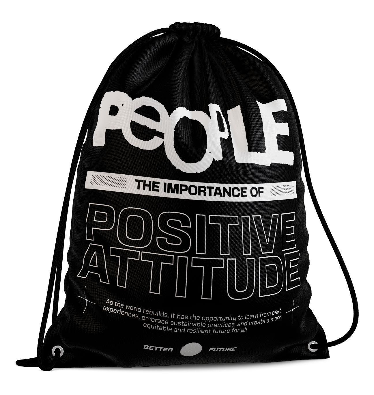 Drawstring Streetwear Positive Attitude